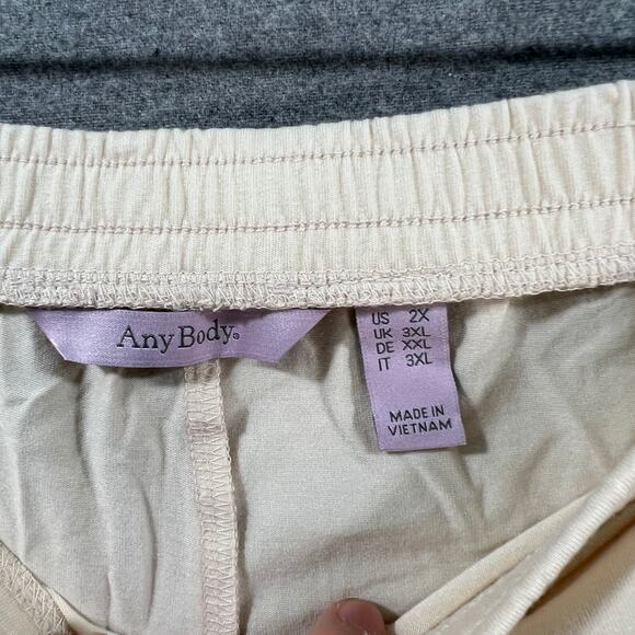 AnyBody Textured Jersey Pant with Tie Detail Warm Sand, Size 2X - Picture 3 of 11